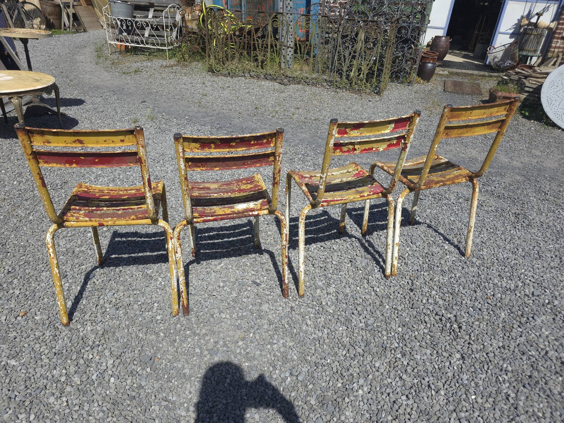 Chaises de bistrot vintage en fer x 4