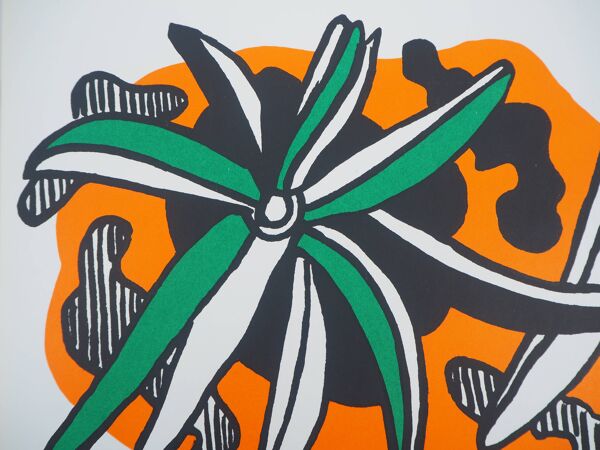 Fernand leger : la fleur - lithographie originale