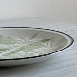 Assiette verte oiseaux.