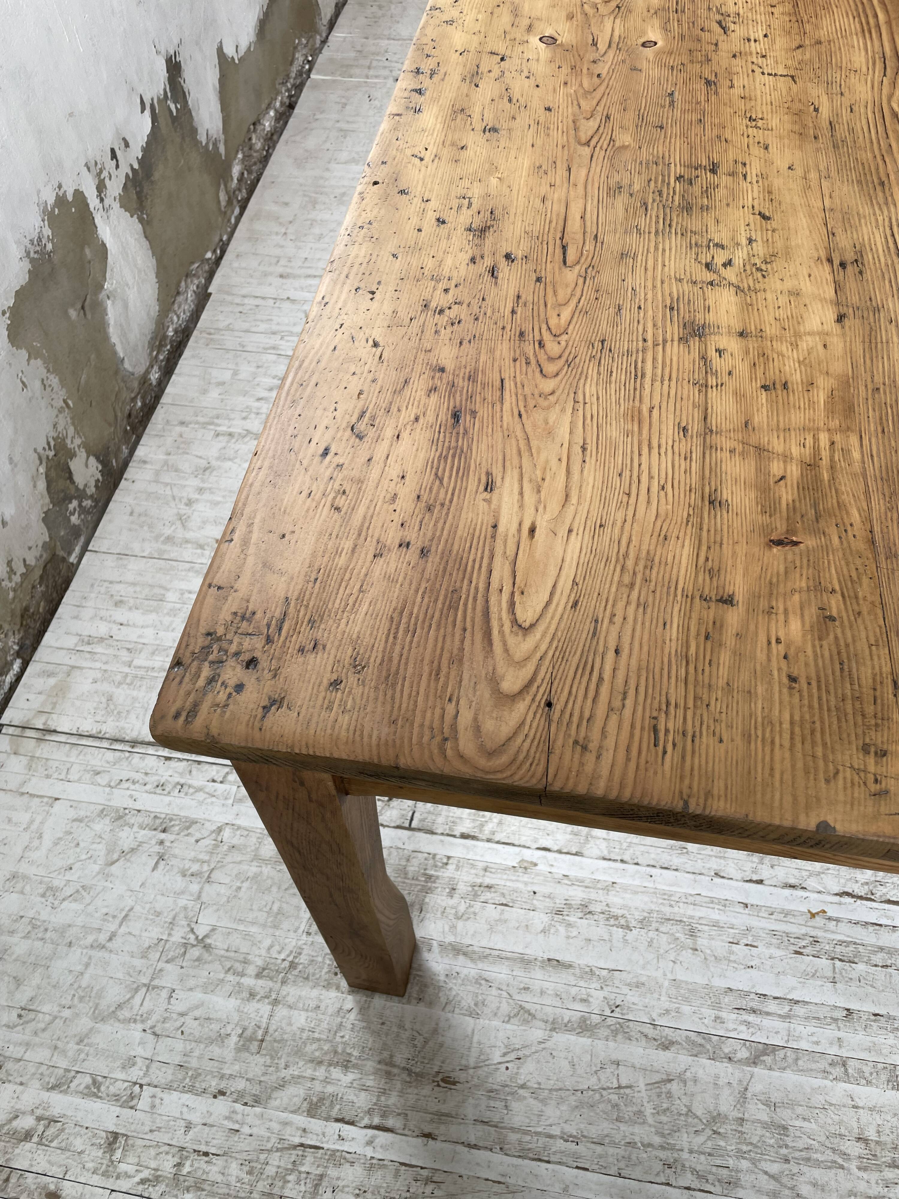 Farmhouse table in elm and pine 2m