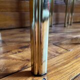 Set of 3 square nesting tables 1970 brown smoked glass