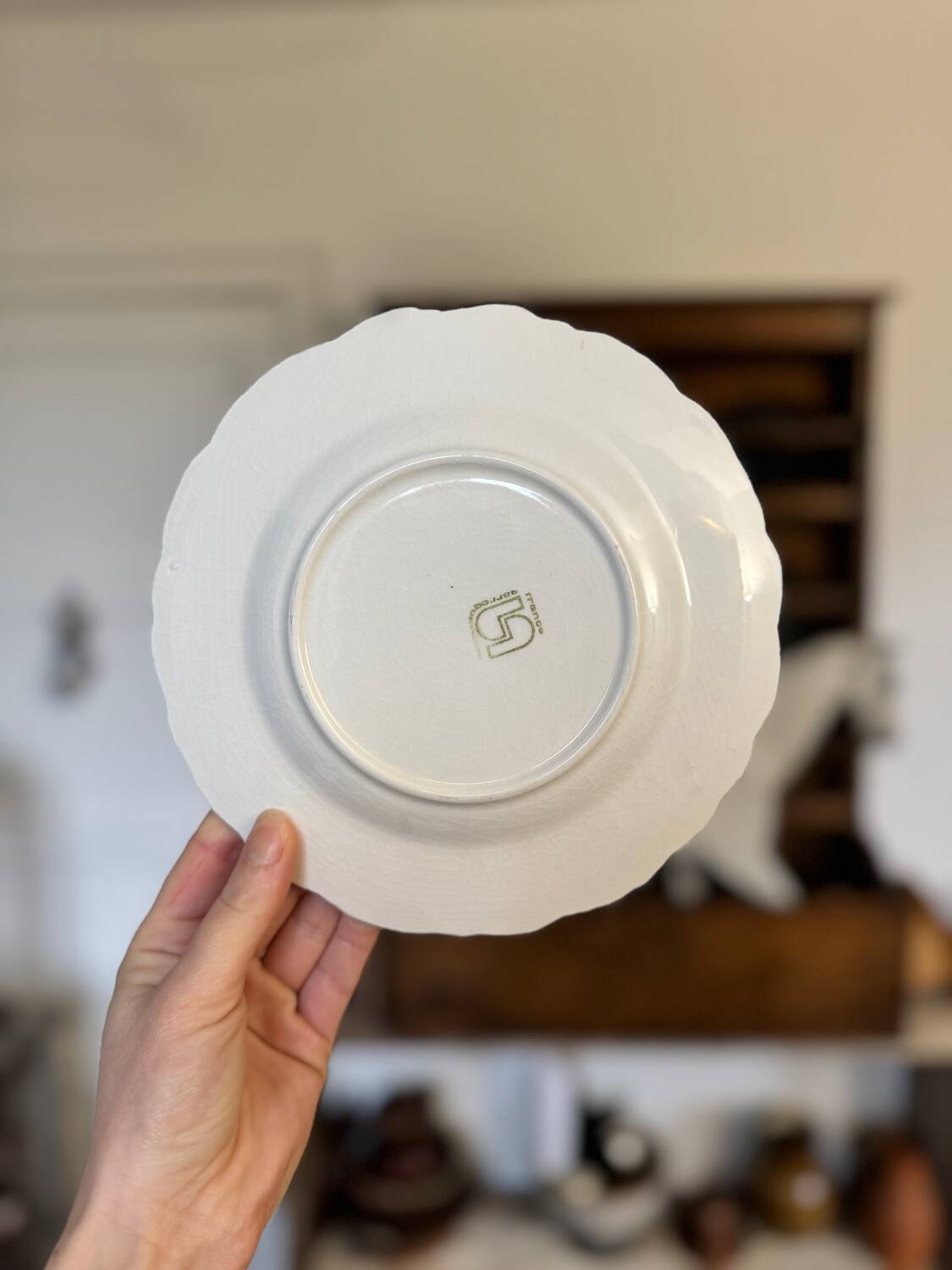 Vintage white slip plates