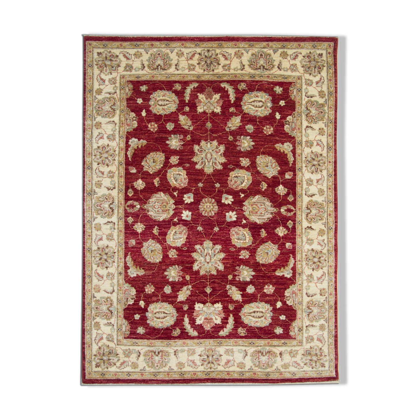Traditional Red Wool Rug Ziegler Carpet- 144x190cm