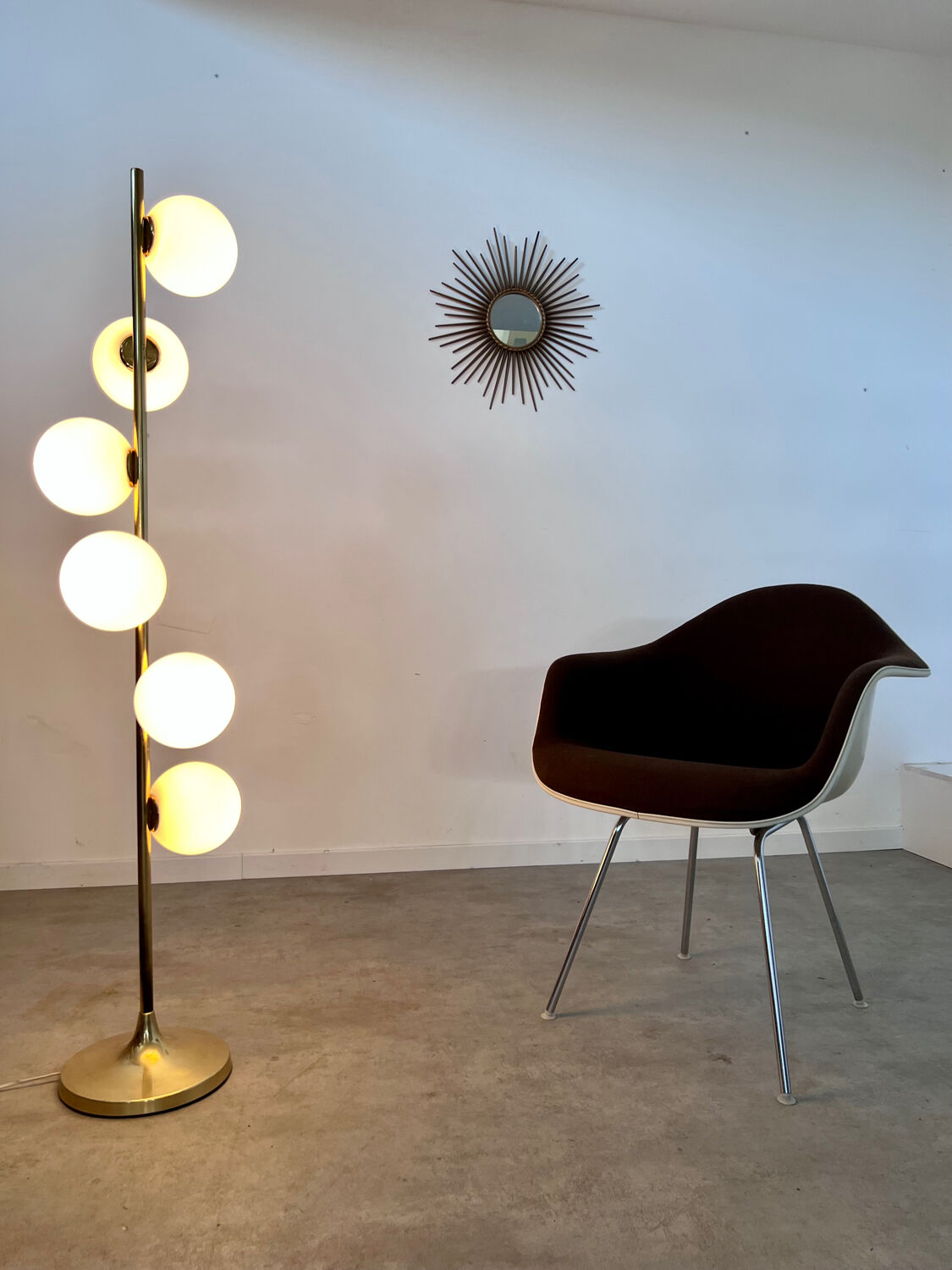 Old Charles and Ray Eames Vitra design armchair from the 70s fiberglass armchair fabric