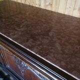 Buffet from the late 19th century with pink-brown marble in Louis XV style.