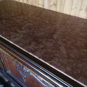 Buffet from the late 19th century with pink-brown marble in Louis XV style.