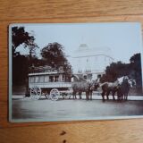 Old photograph 1900 Western Railway Company, stagecoach and horses