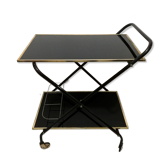 Vintage wheeled service glass trays