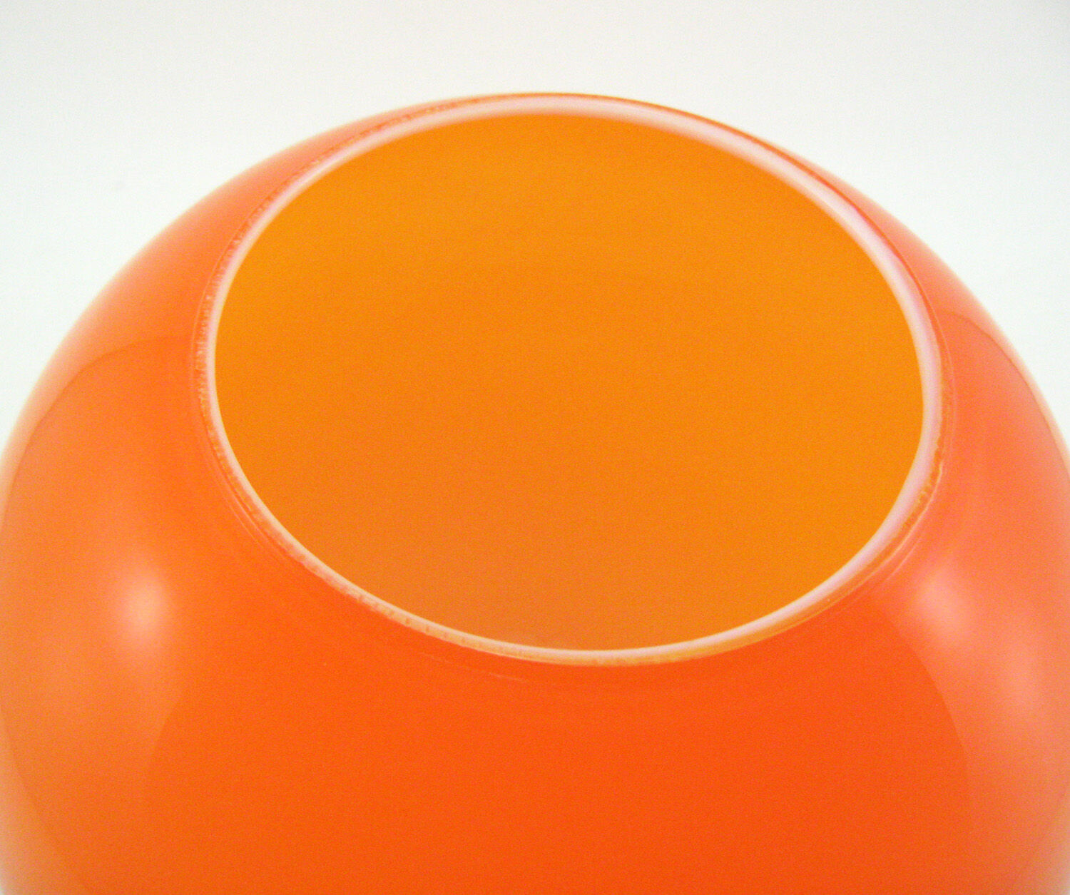 Orange opalin glass globe suspension - vintage 70s