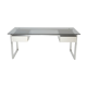 Desk stainless steel brushed gray smoked glass by Patrice Maffei for Kappa 1970