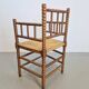 Mid-Century Arts and Craft Oak Bobbin Chair with Rush Seat, 1930s