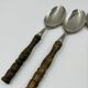 Vintage cutlery set 22 pieces wooden style handles