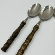 Vintage cutlery set 22 pieces wooden style handles