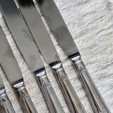 6 antique stainless steel knives - Foliage design