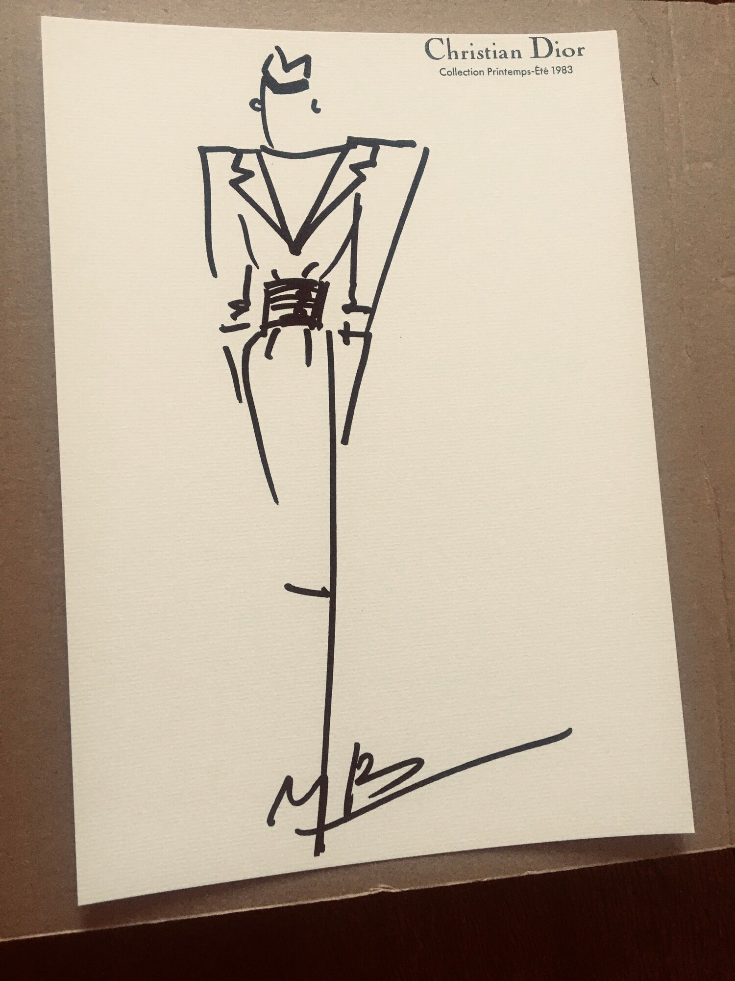 Illustration Christian Dior  de mode de presse collection printemps-été 1983