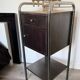 Vintage bedside table in brushed metal
