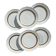 6 Vintage White and Gold Porcelain Dinner Plates Limoge France ADP "Ariane" - Elegant Antique French Tableware