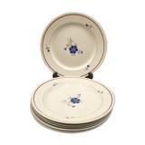 6 assiettes plates Saint Amand modèle Prisca fleurs