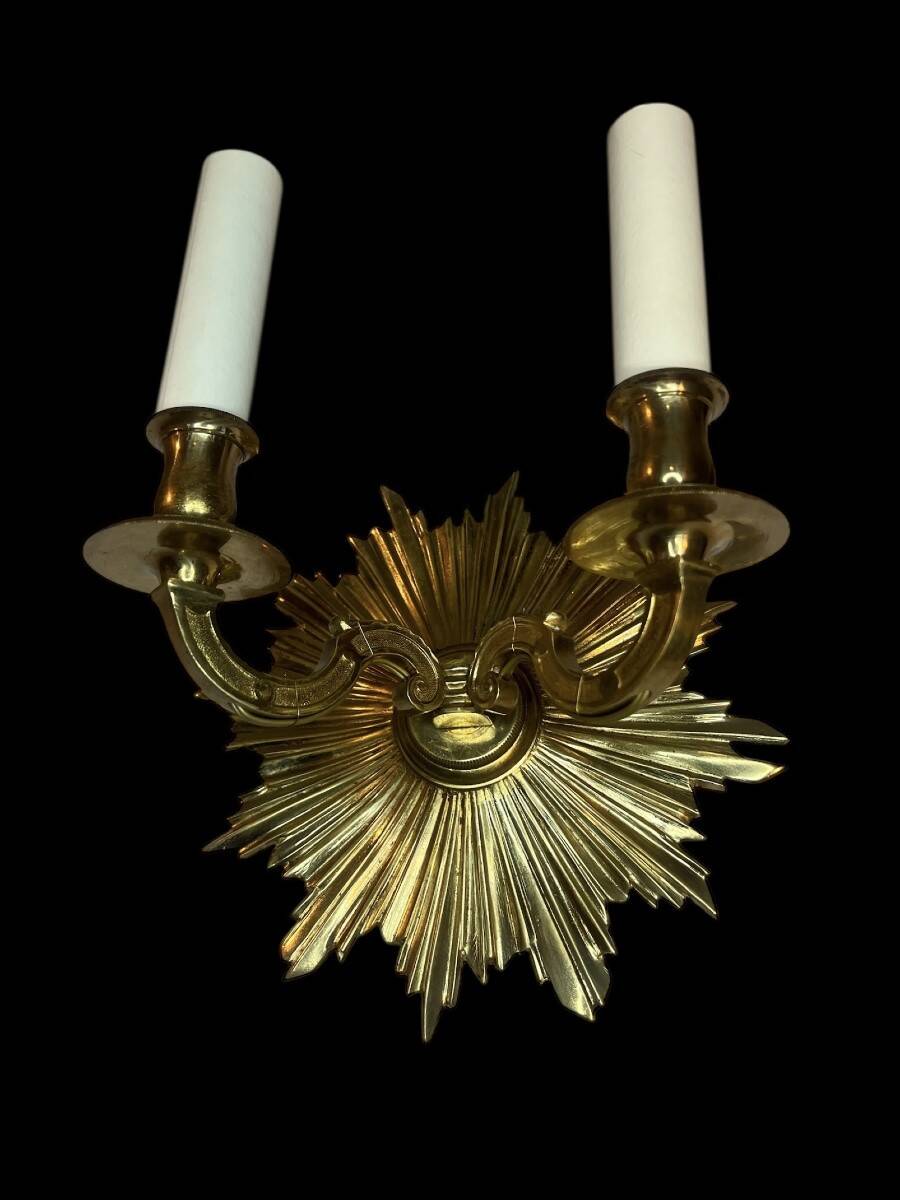 Pair of sun wall lights