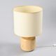 Table lamp in solid elm, France, circa 1970.