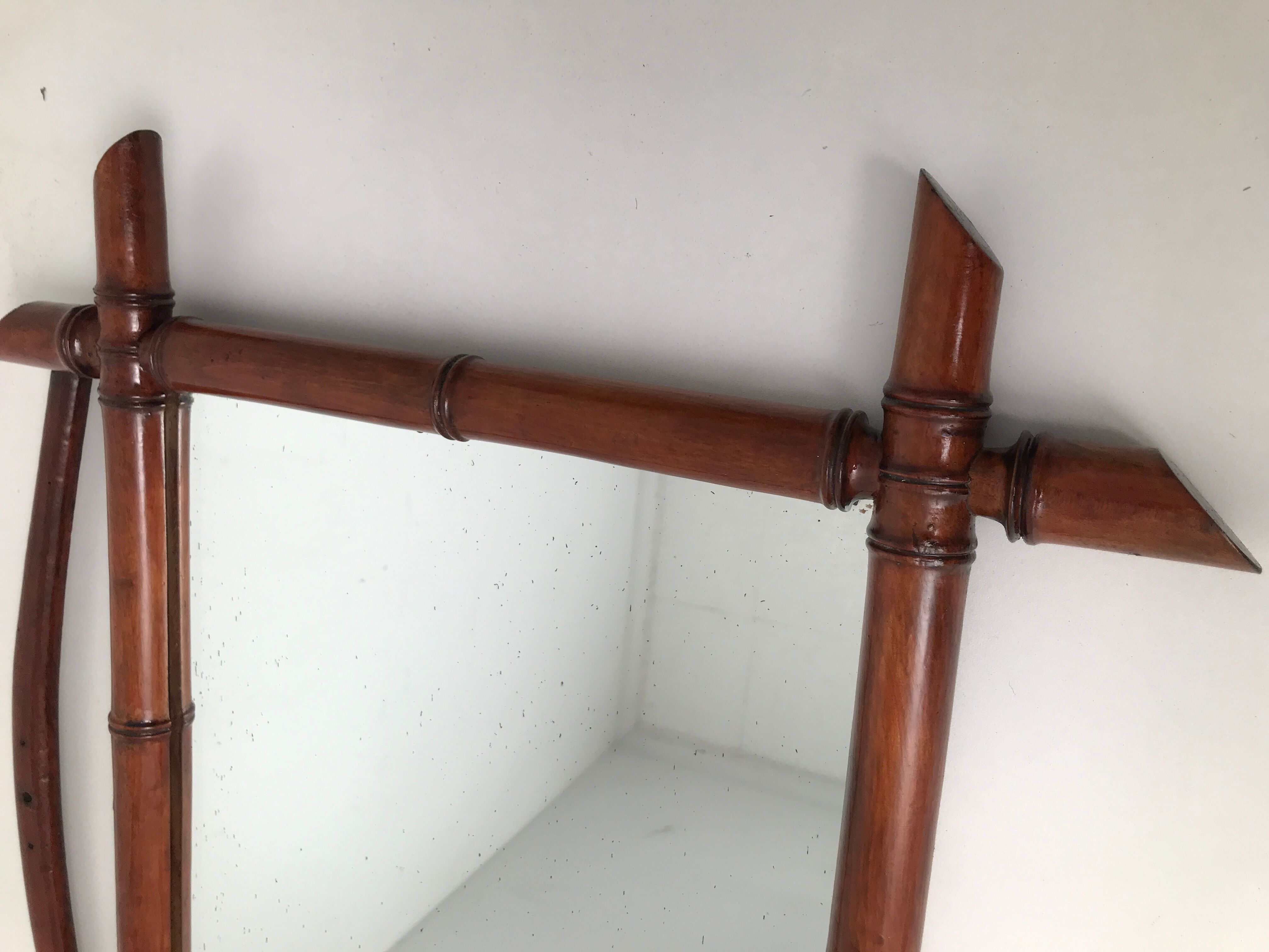 Vintage bamboo mirror