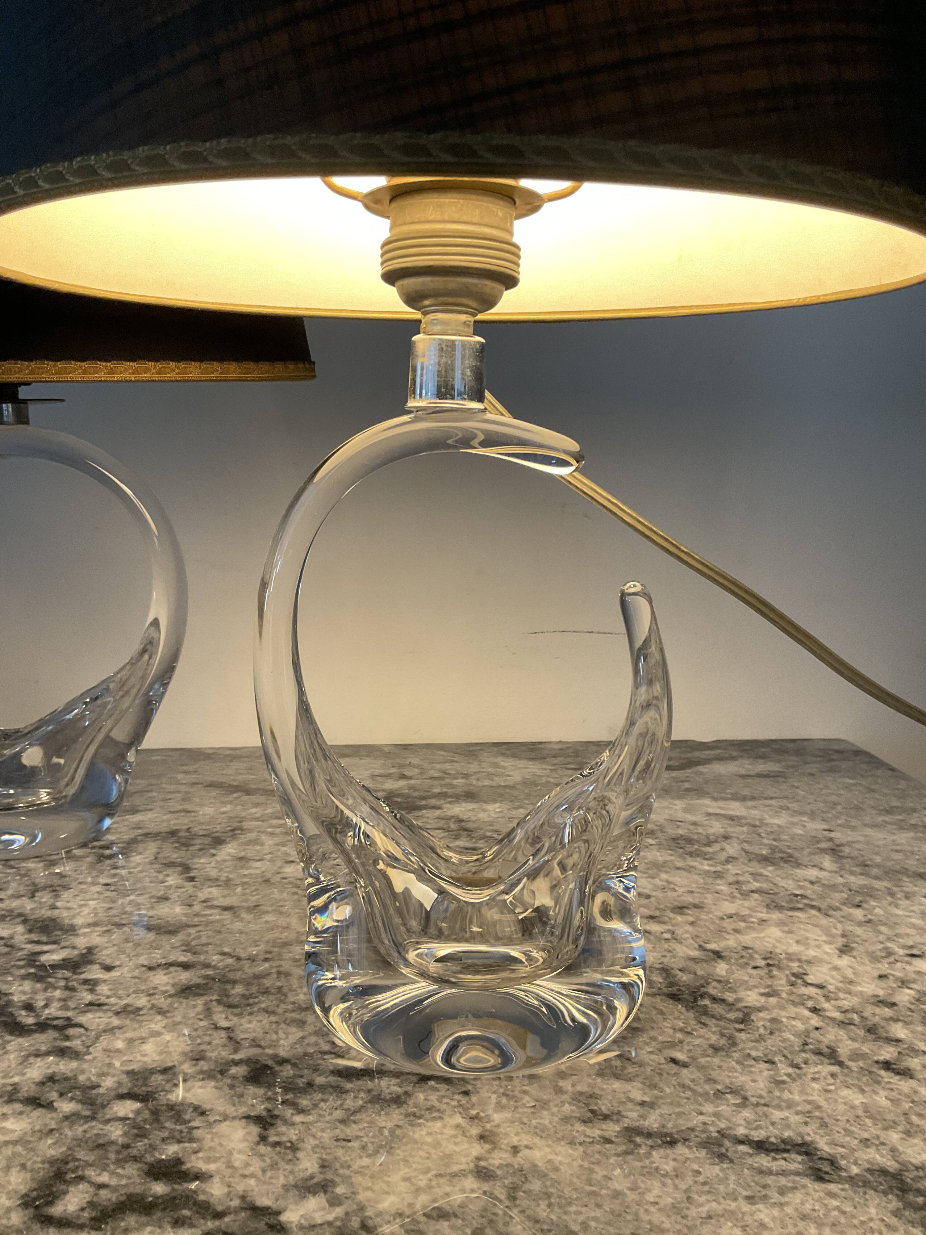 Pair of Saint Louis crystal lamps from the 1950s-60s.