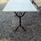 Bistro table top marble foot cast iron