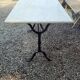 Bistro table top marble foot cast iron