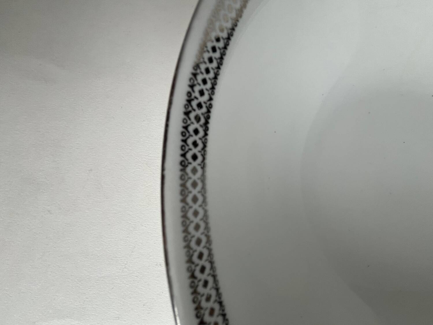 Antique white porcelain salad bowl