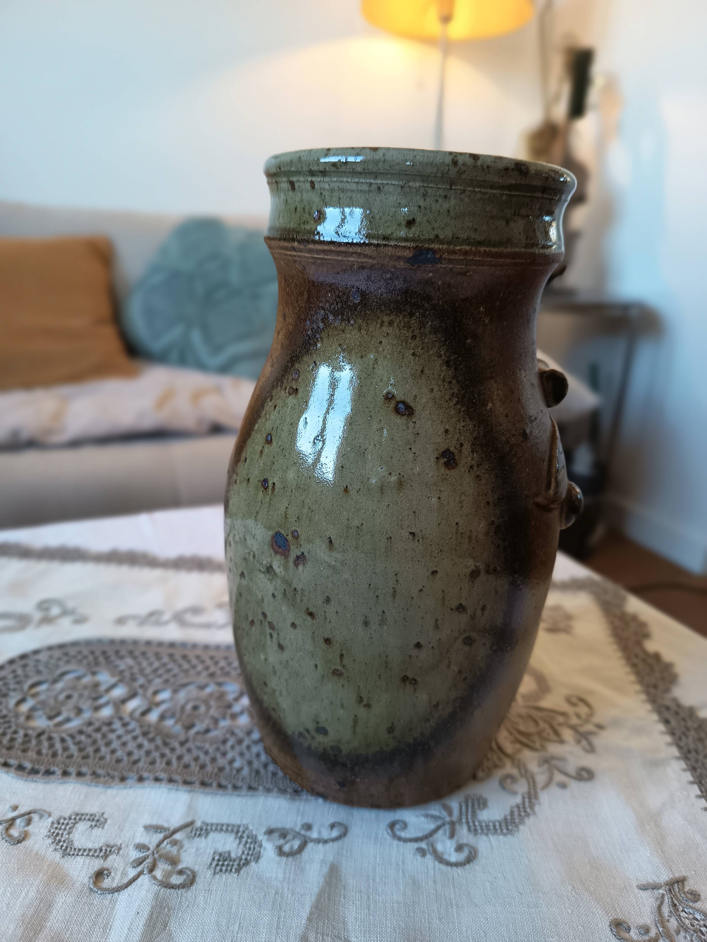 Pyrite stoneware vase, signed Jacques Vilain, La Borne, 1960s-70s.