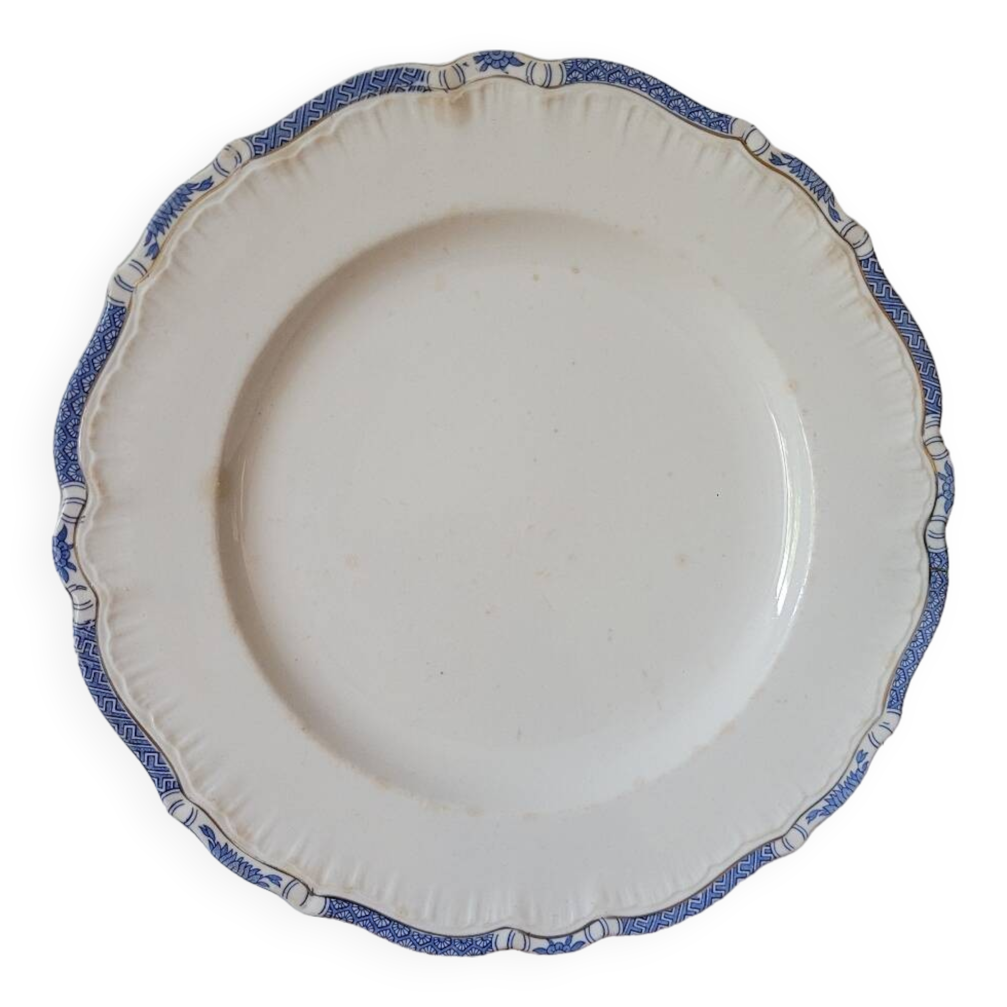 Large flat presentation plate Sarreguemines