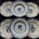 Set of 6 mismatched hollow plates in opaque porcelain from Badonviller