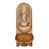 Foldable carved wooden African chair
