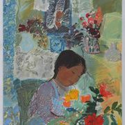 Nancy DELOUIS : Petite fille, lithographie originale signée