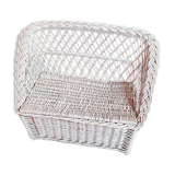 Banc coffre en rotin blanc