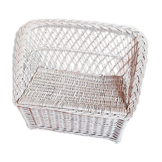 Small chest bench in white rattan
