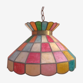 Multicolored mother-of-pearl chandelier