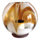 Polychrome glass globe lamp on marble base / vintage 60s-70s