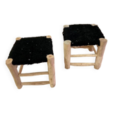 Duo tabouret boucherouite noir