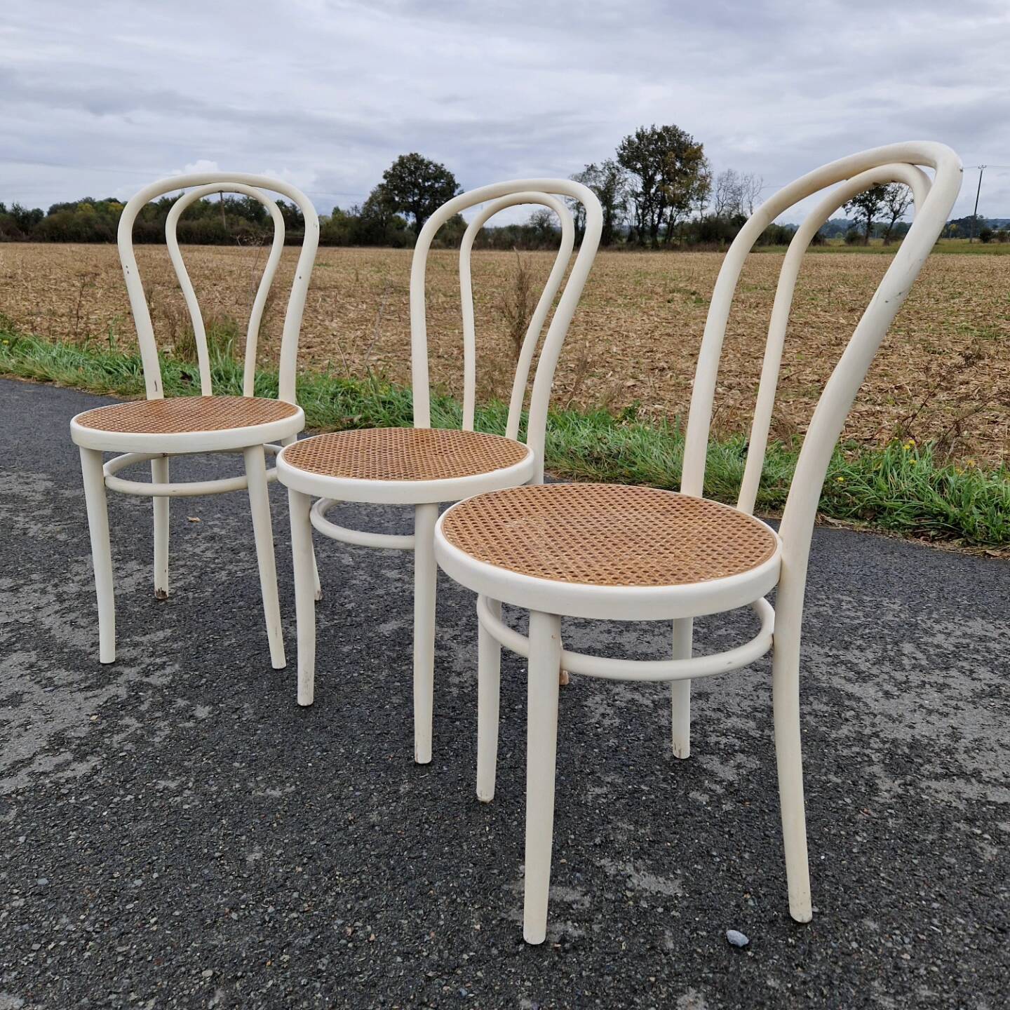 Set of 3 vintage bistro chairs