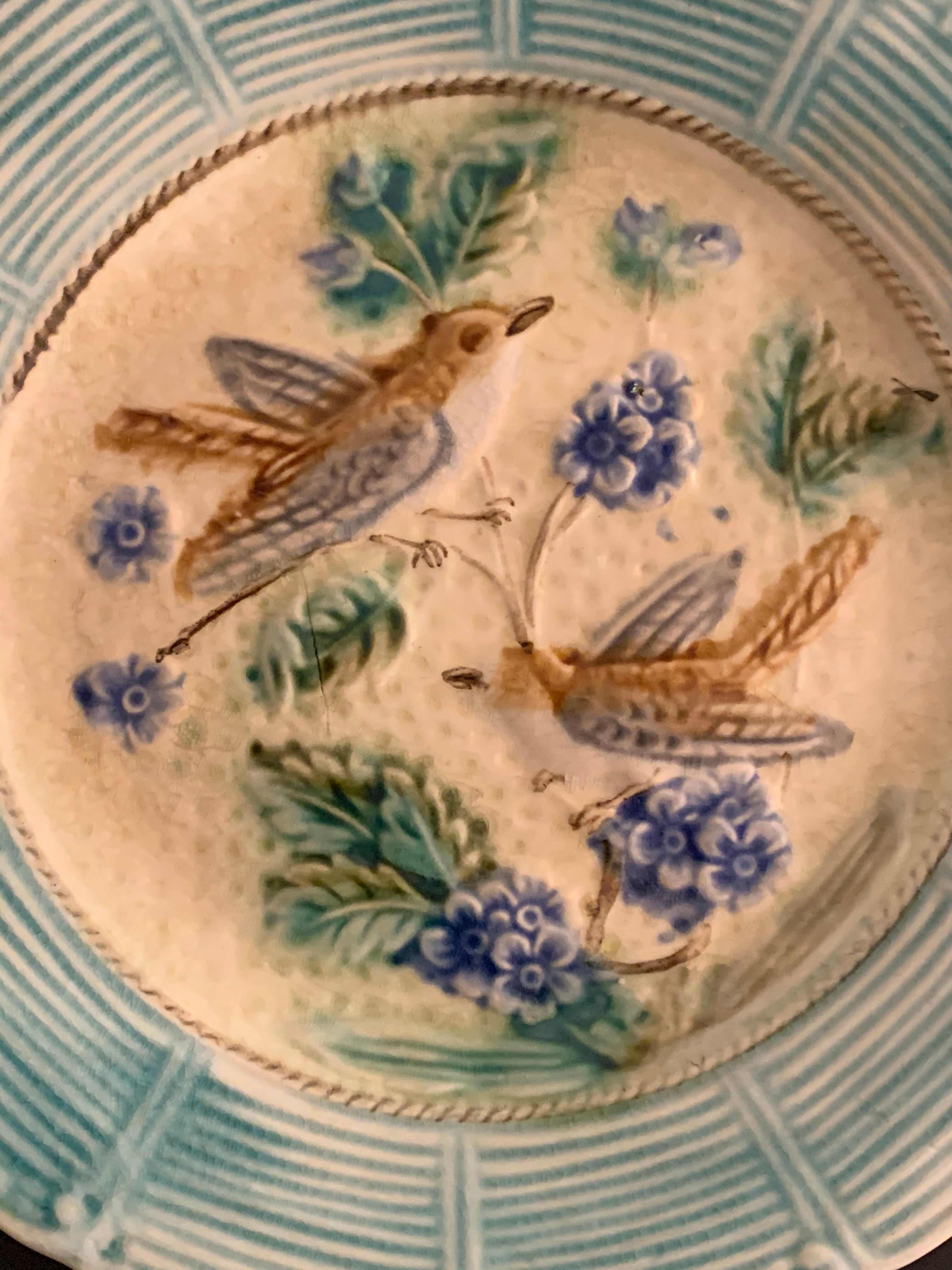 8 dessert plates in late 19th century dabbling