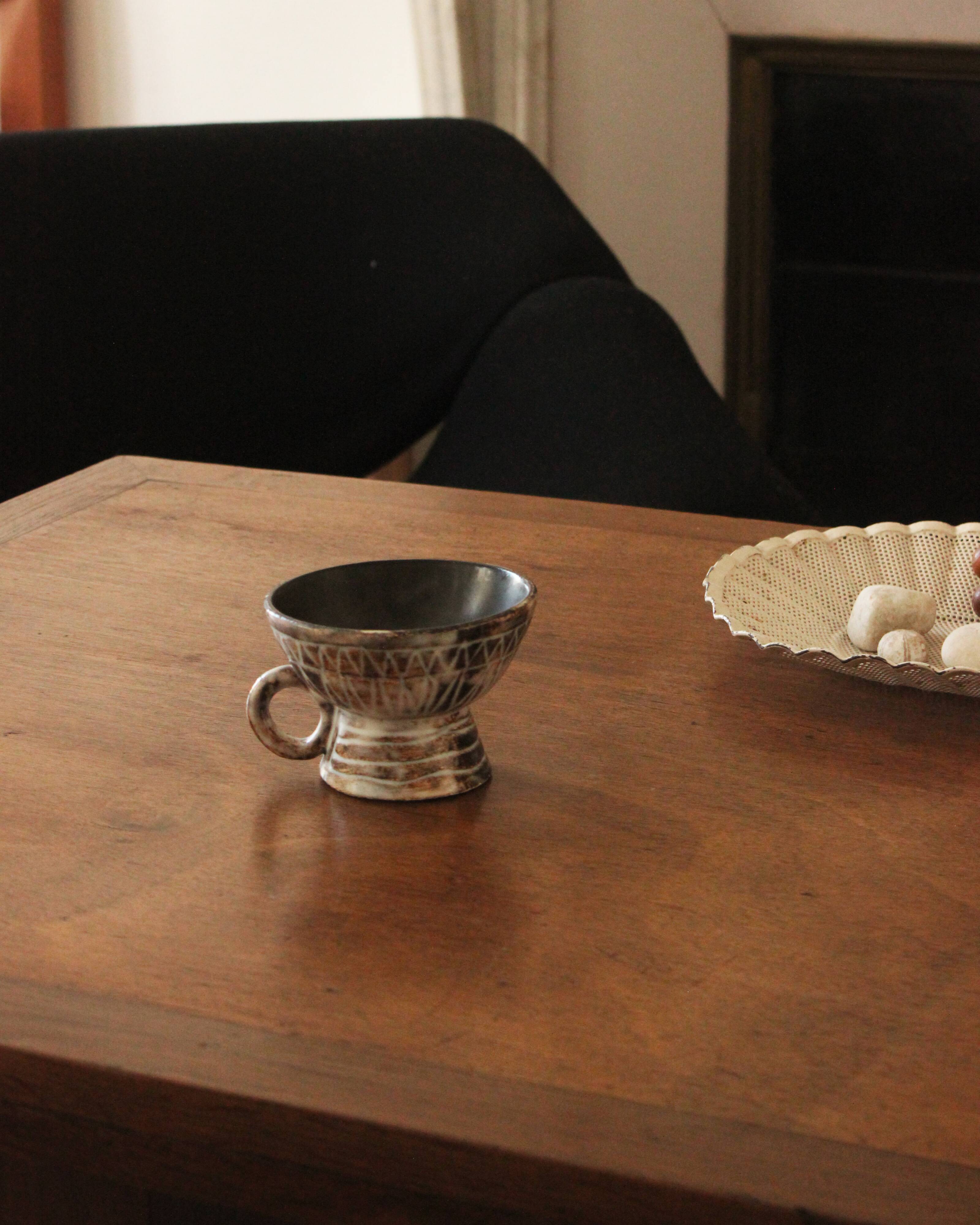 Set of 4 ceramic bowls by Jacques Pouchain for the Dieulefit Workshop.