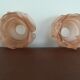 Lot de 2 tulipes en pâte de verre rose