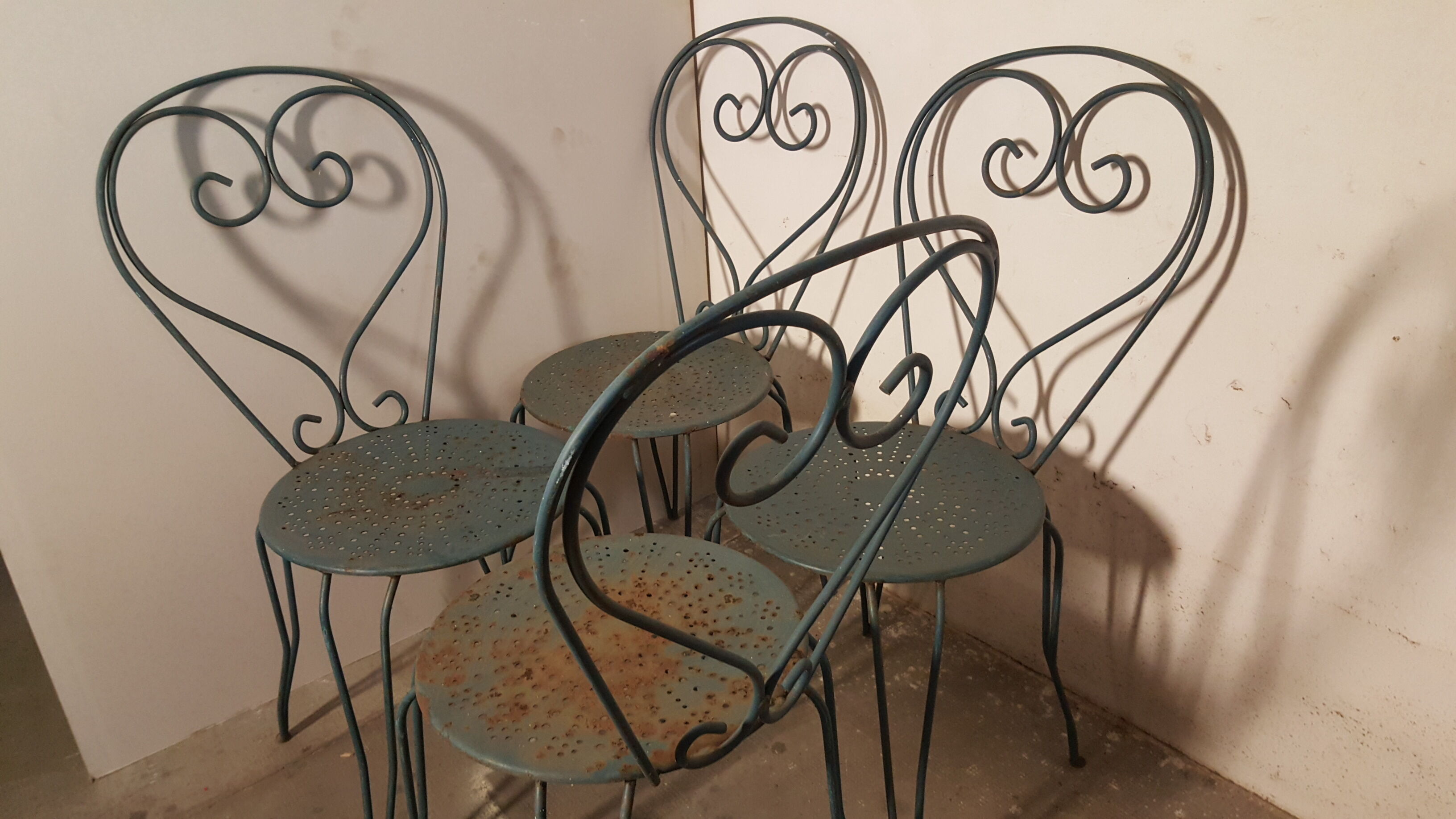 Set de 4 chaises métal