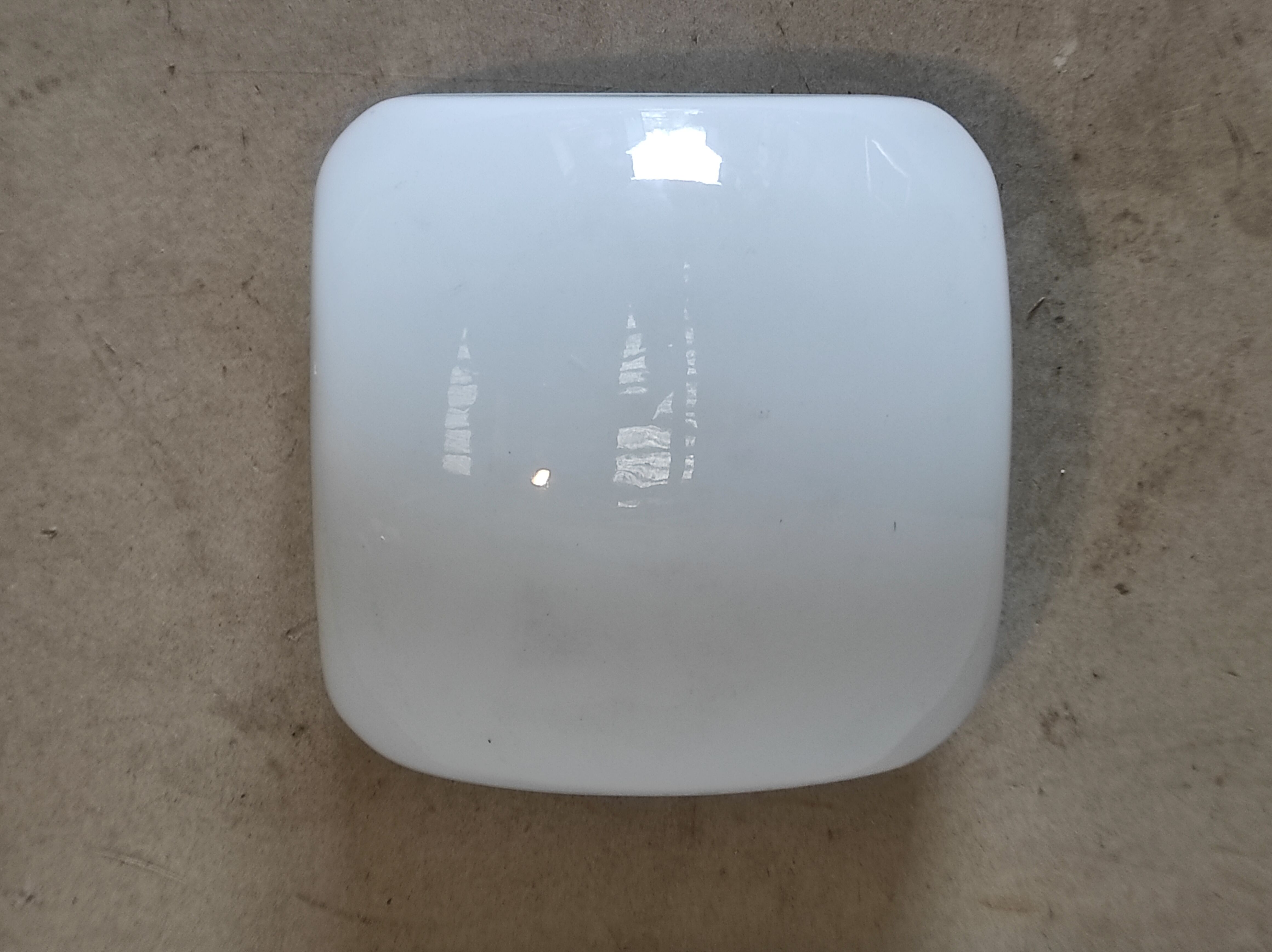 Old ceiling lamp or wall lamp vintage square with white opaline globe 60s