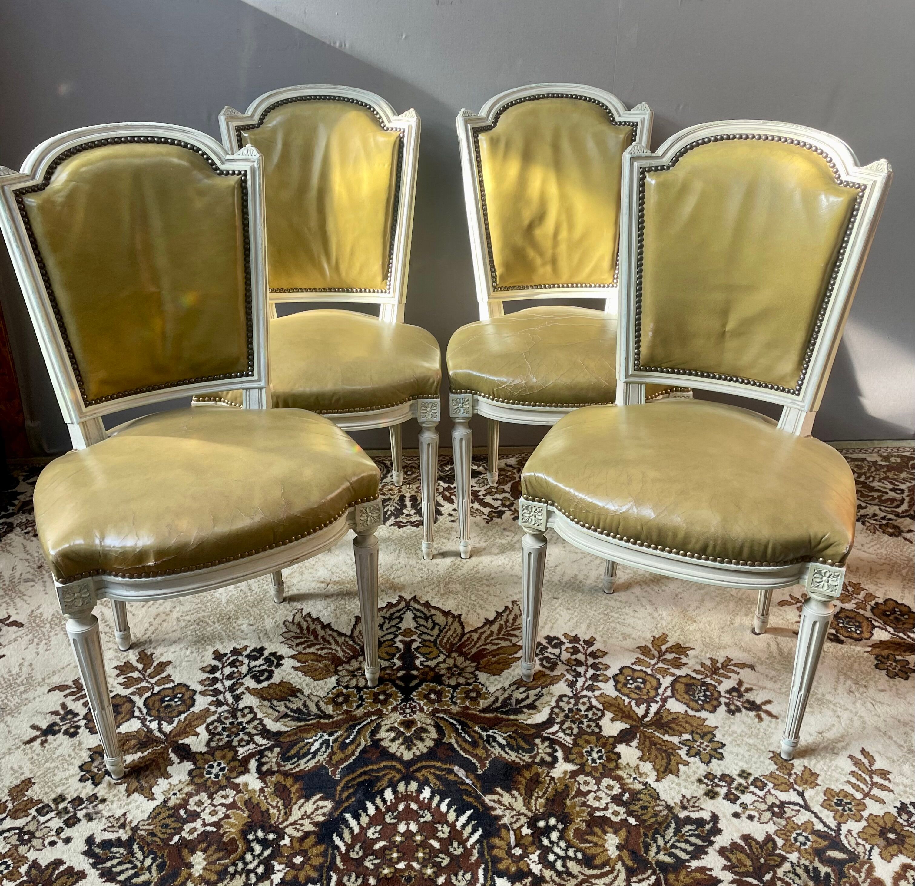 Suite of 4 Louis XVI style chairs