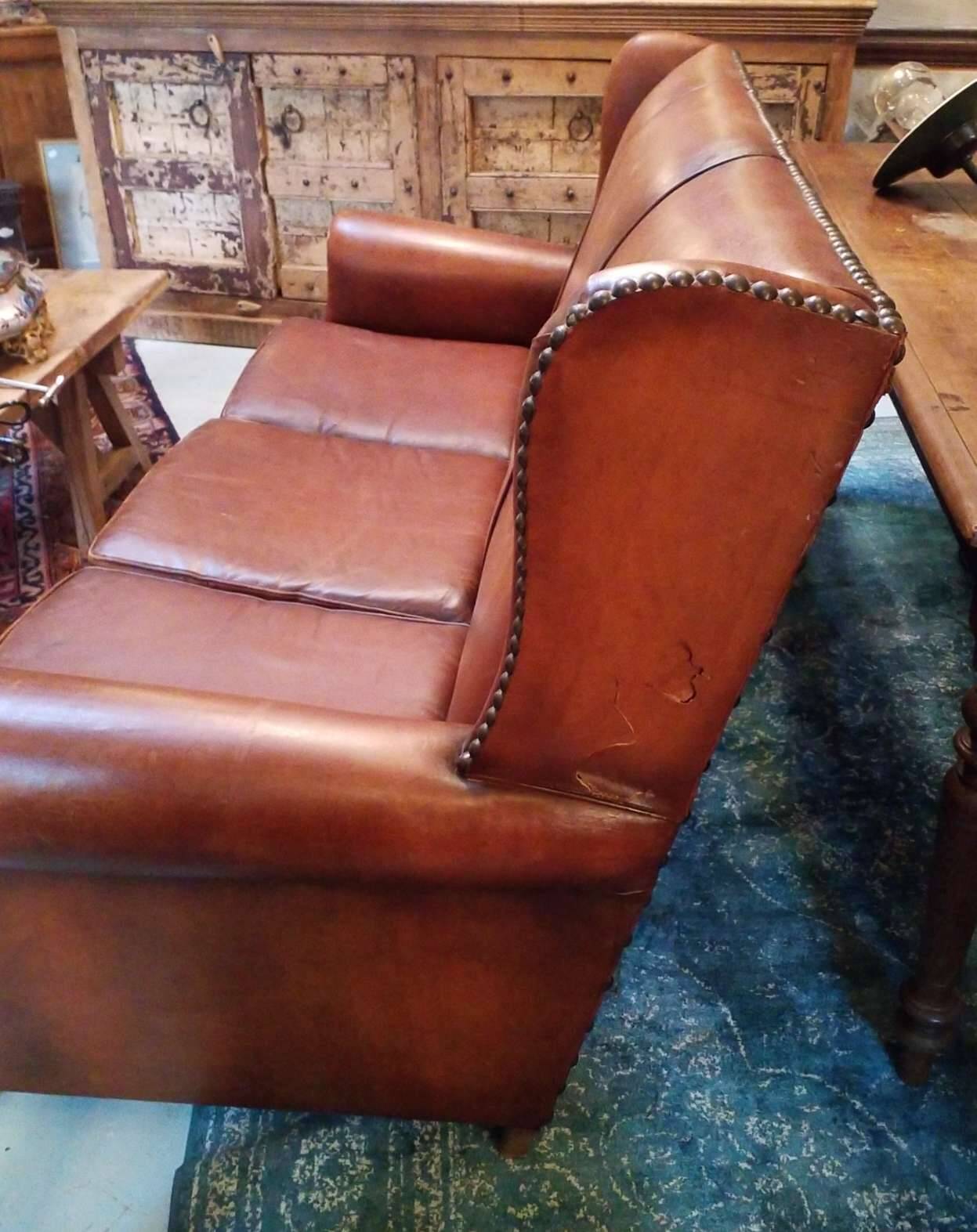 Leather club sofa