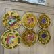 Set of 06 old sarreguemines barbotine plates