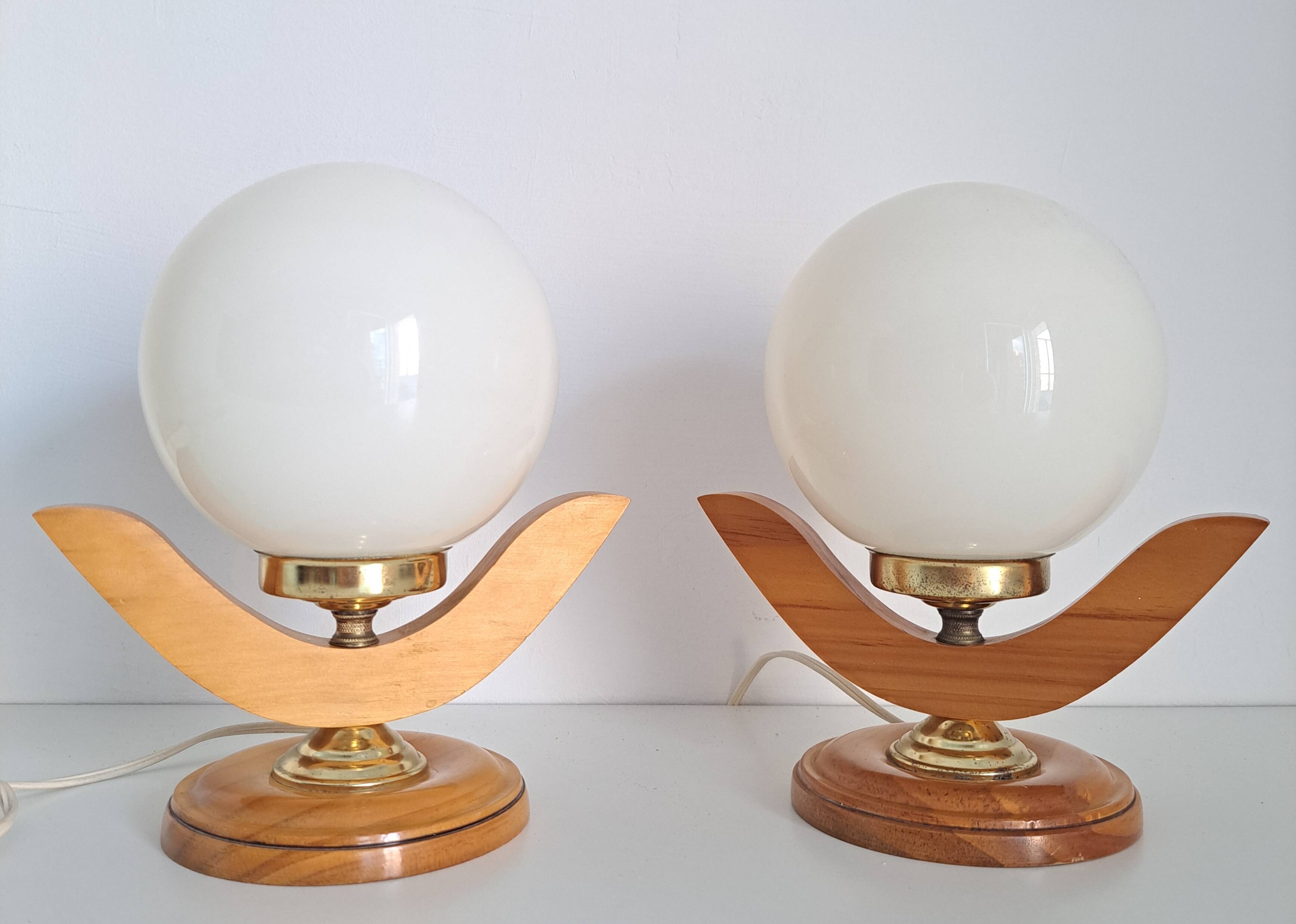 Pair of vintage bedside lamps