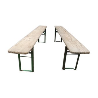 Old foldable bench of fair
